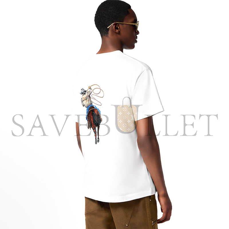 LOUIS VUITTON GRAPHIC EMBROIDERED COTTON T-SHIRT 1AFXNM